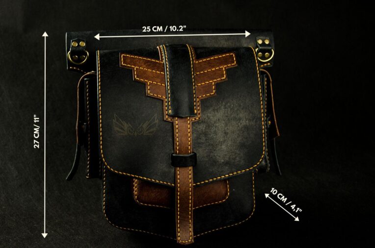 Bag Pattern – Leather biker Bag pattern – PDF Pattern – hip Bag Leather Pattern – Leather Template3