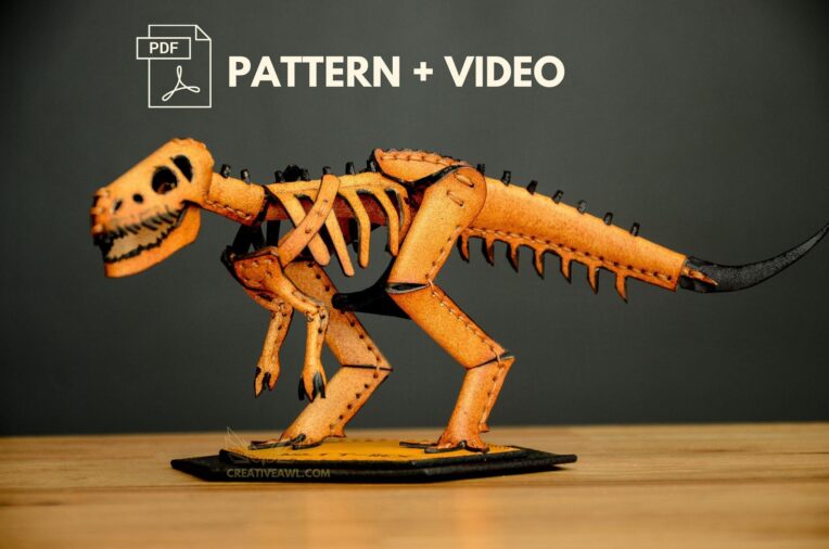 Dinosaur Pattern – T-rex pattern – Leather Pattern – Leather bag pattern – Leather Pattern PDF5