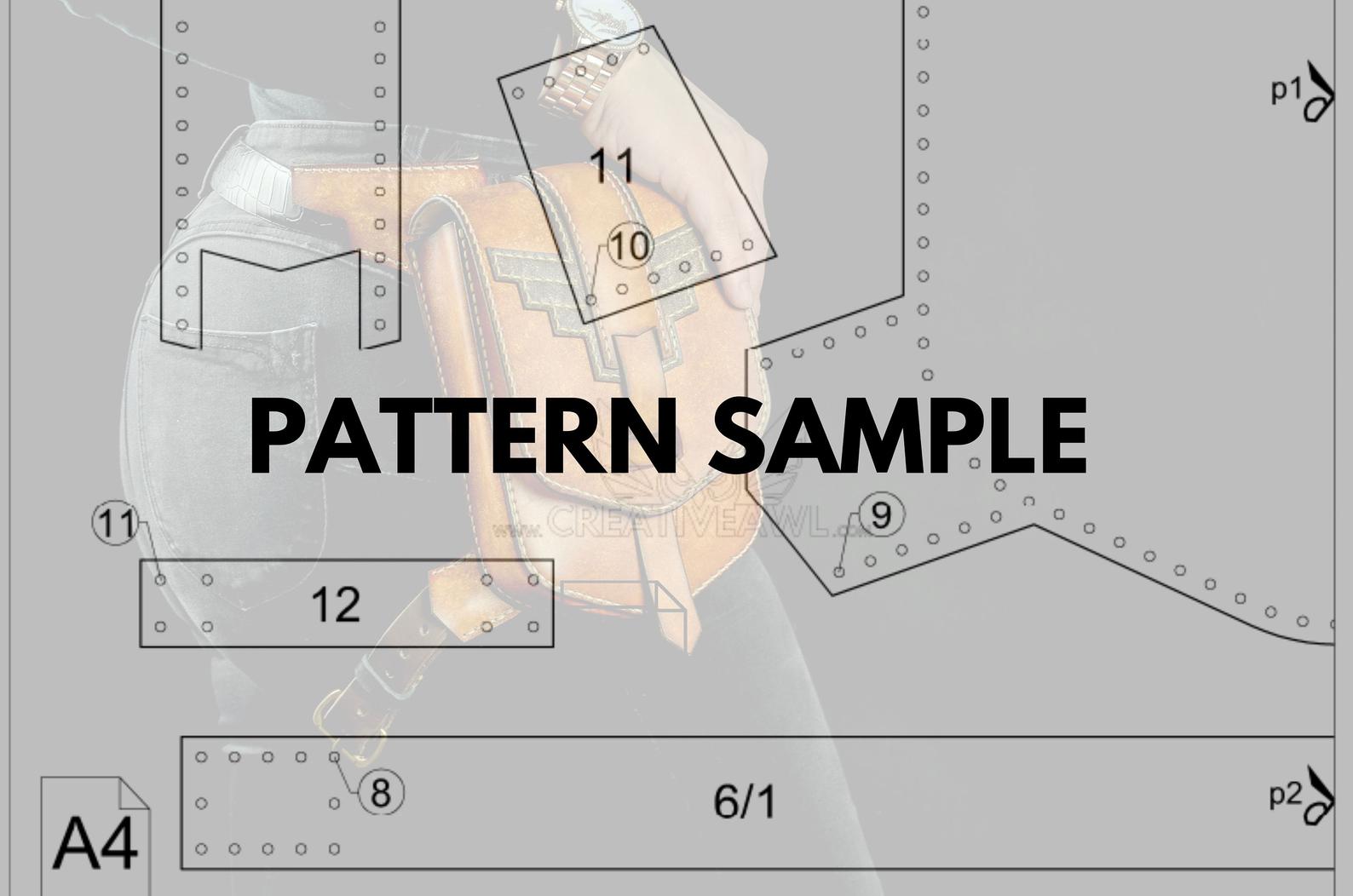 Self Drafted Pattern Rectangular bum bag 235807-1003 pattern