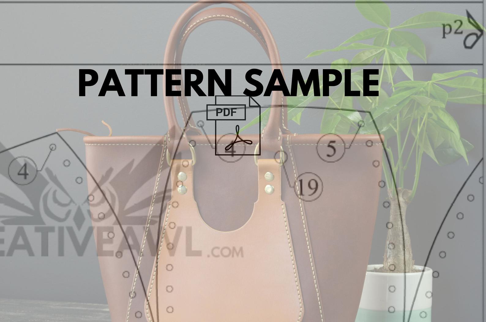 leather templates, leather handbag templates, bag sewing pattern, pdf,  download