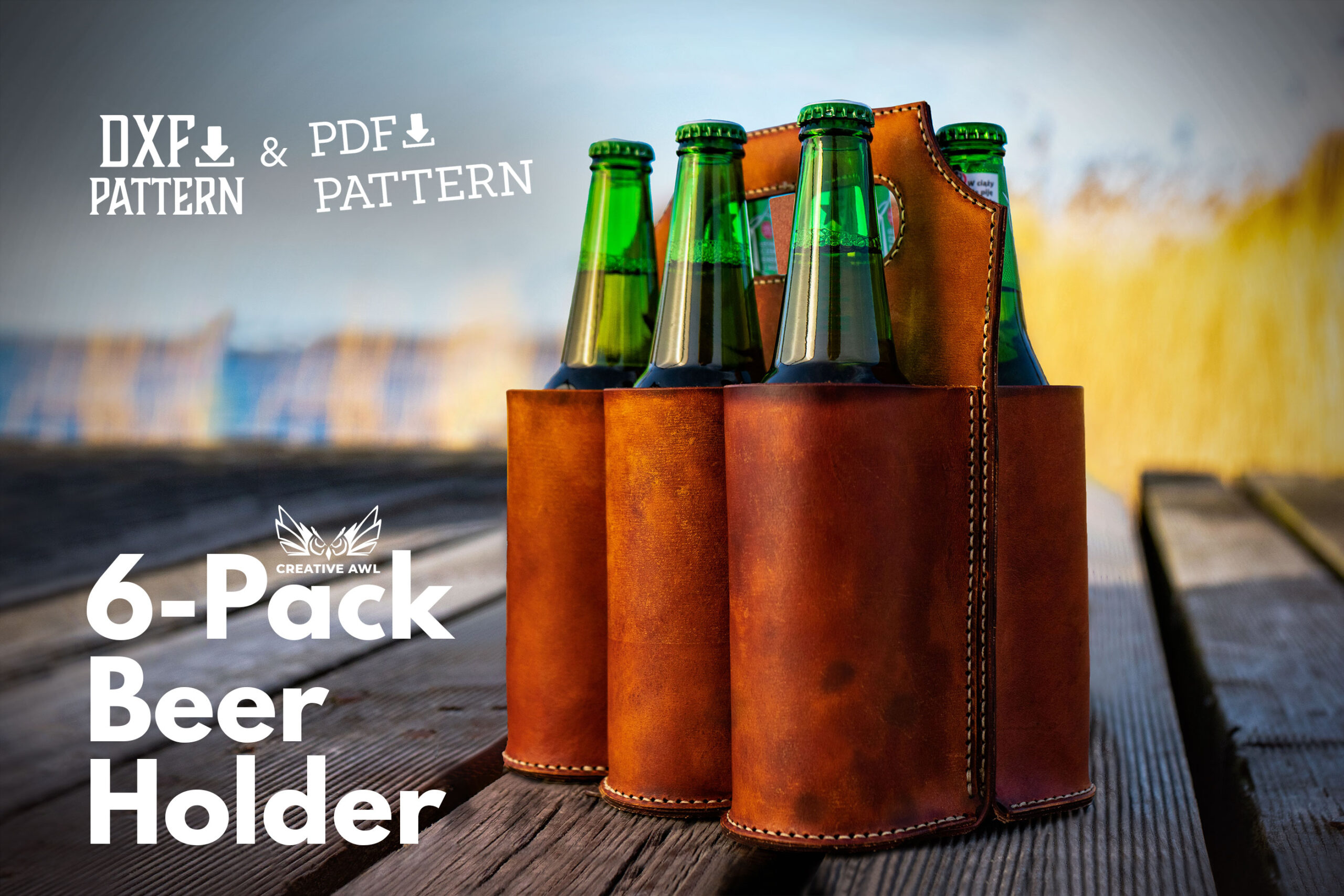 6-Pack Beer Holder [PDF & DXF pattern] - Creative Awl Studio