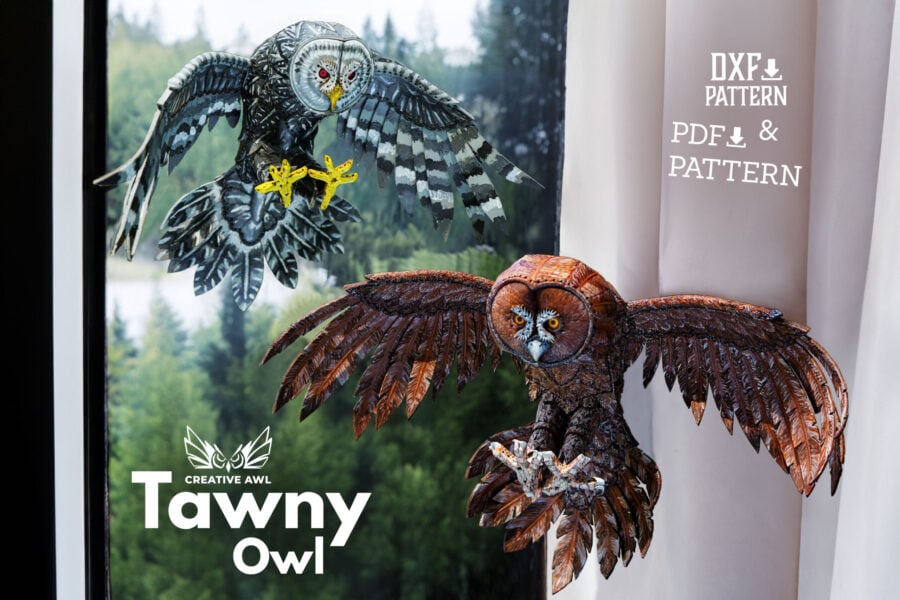 Tawny Owl [PDF & DXF pattern] - Creative Awl Studio