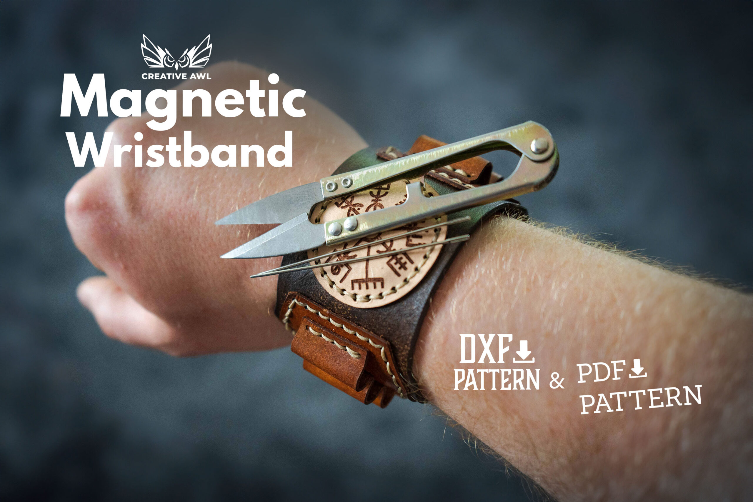Magnetic Wristband [PDF & DXF pattern] - Creative Awl Studio