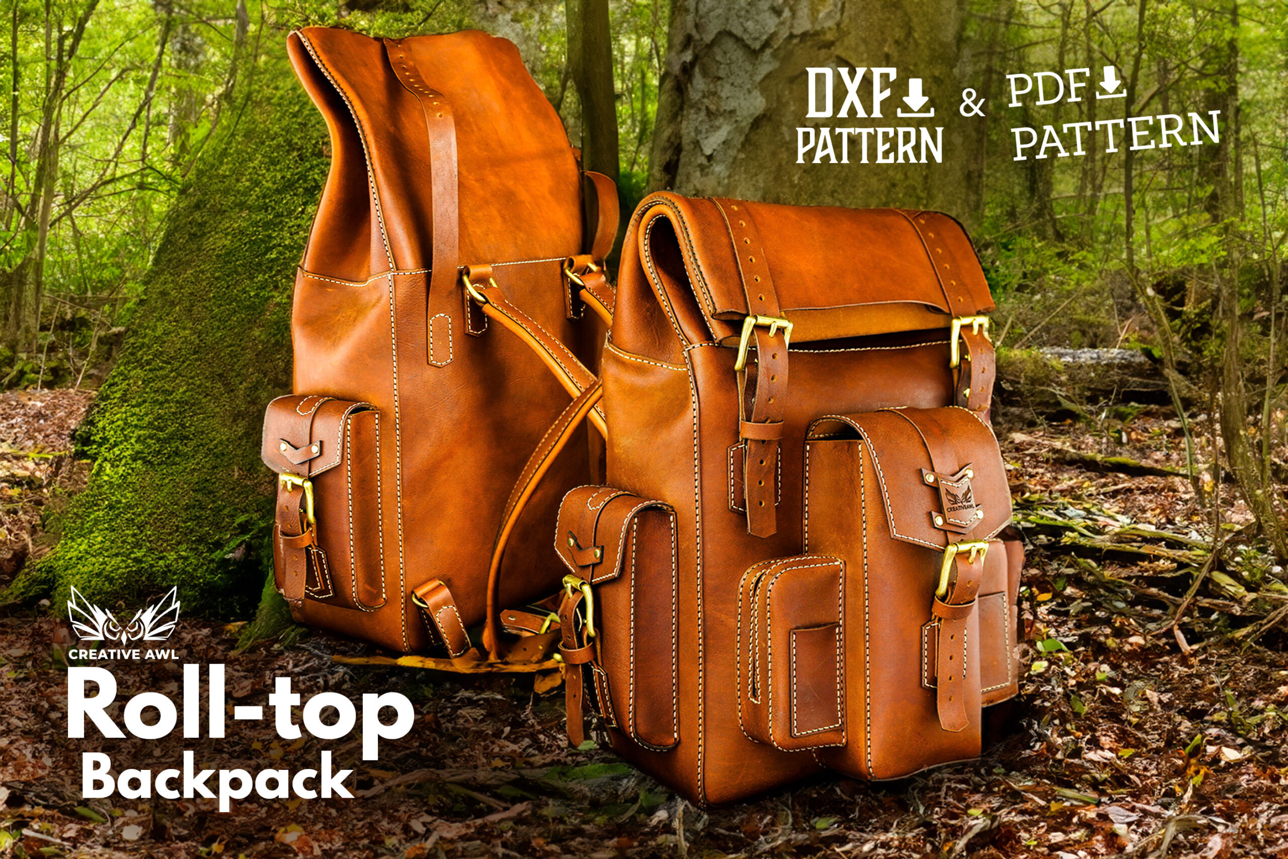 Roll-top Backpack [PDF & DXF pattern] - Creative Awl Studio
