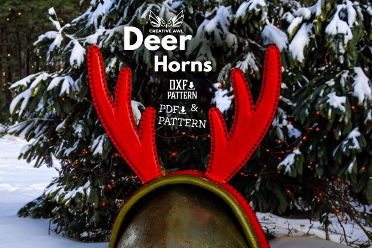 Leather Reindeer horns [PDF & DXF Pattern]