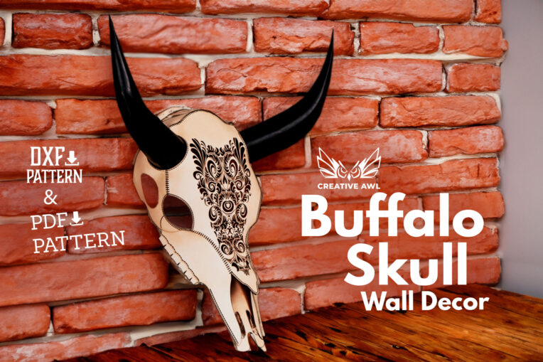 Buffalo Skull Wall Decor [PDF & DXF pattern]