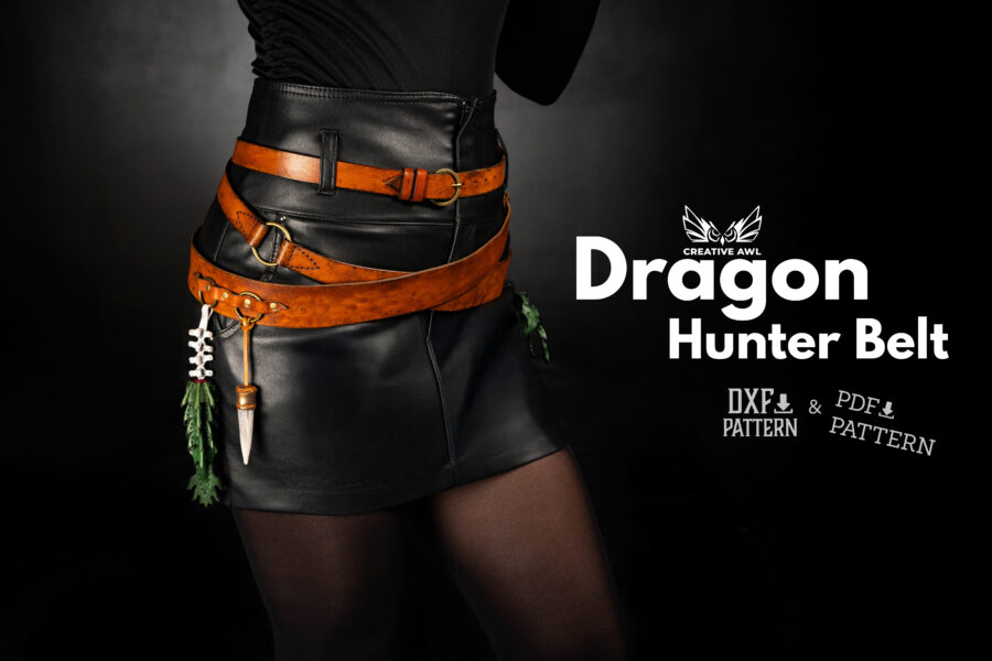 Dragon Hunter Belt [PDF & DXF pattern] - Creative Awl Studio